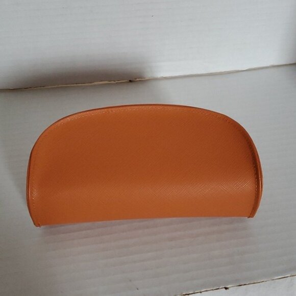 Tory Burch DESIGNER LOGO Orange Sunglasses Glasses Case VEGAN Leather - Picture 6 of 11